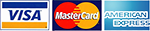 We accept credit cards Visa, Mastercard, Amex